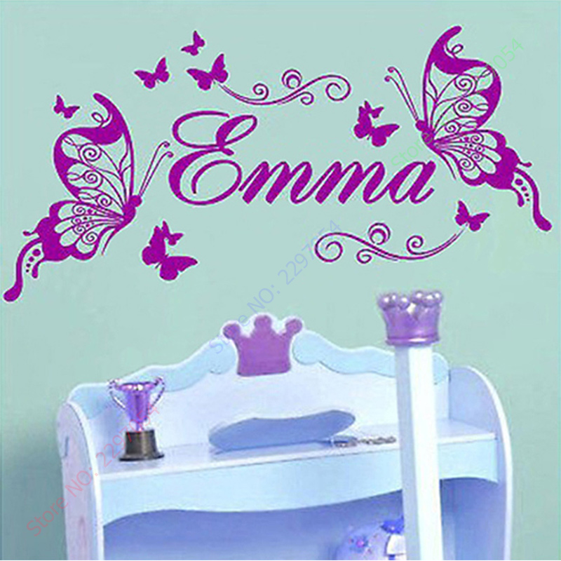 Baby Girl Nursery Quotes - Mới Bướm Cá Tính Tên Vinyl