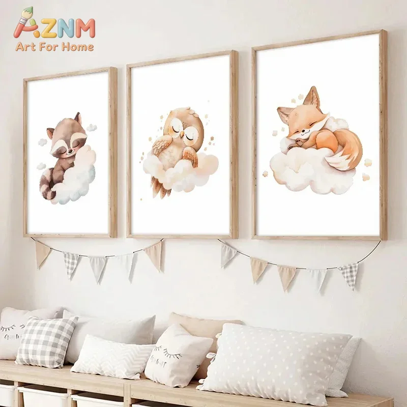 AZNM Watercolor Sleeping Woodl - đánh giá và giá Baby Nursery Frames