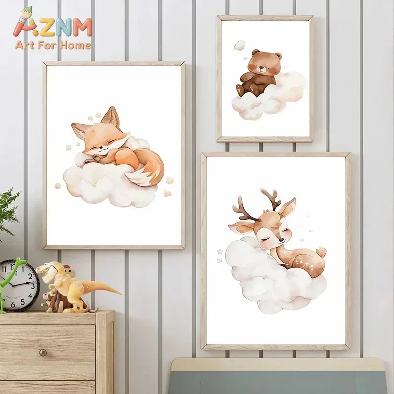 AZNM Watercolor Sleeping Woodl - đánh giá và giá Baby Nursery Frames