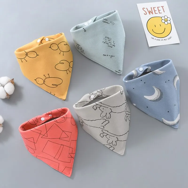 5pcs Pure Cotton Bandana Water - đánh giá và giá Baby Nursery Boy
