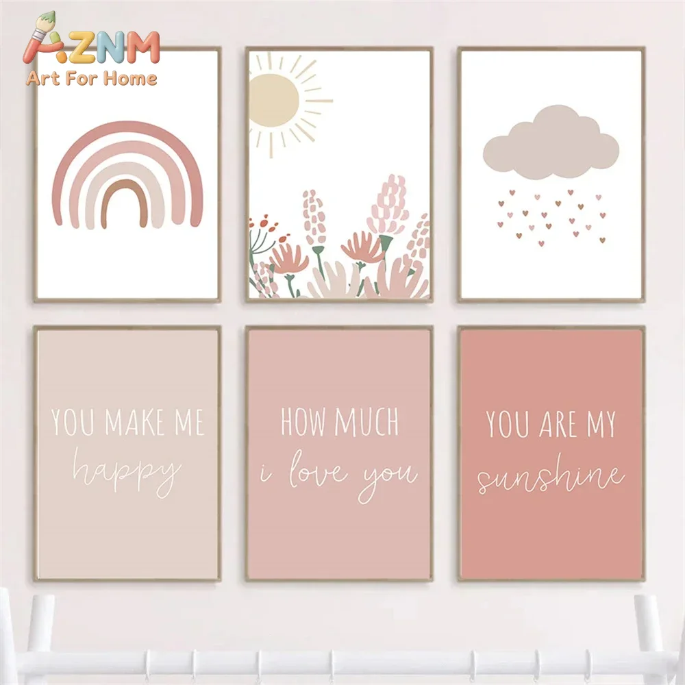 AZNM Boho Pink Rainbow Sun Flo - đánh giá và giá Baby Girl Nursery Quotes